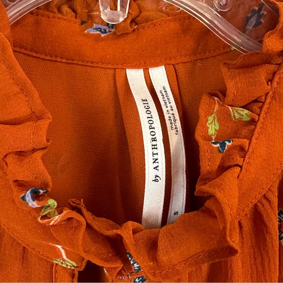 Anthropologie Floral Chiffon Blouse Size S - Picture 6 of 11